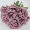 10 Flowers/Bunch Vintage Roses Coffee Bean Paste Purple Grey Pink Silk Bouquet For Birthday Party Wedding Decoration Room Layout