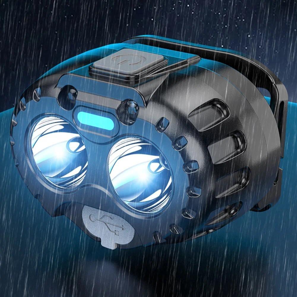 Draagbare Hoofdlamp IPX4 Waterdicht Noodhoofdlamp 250LM XPE Hoofdlamp 500mAh voor Buiten Vissen Kamperen Wandelen