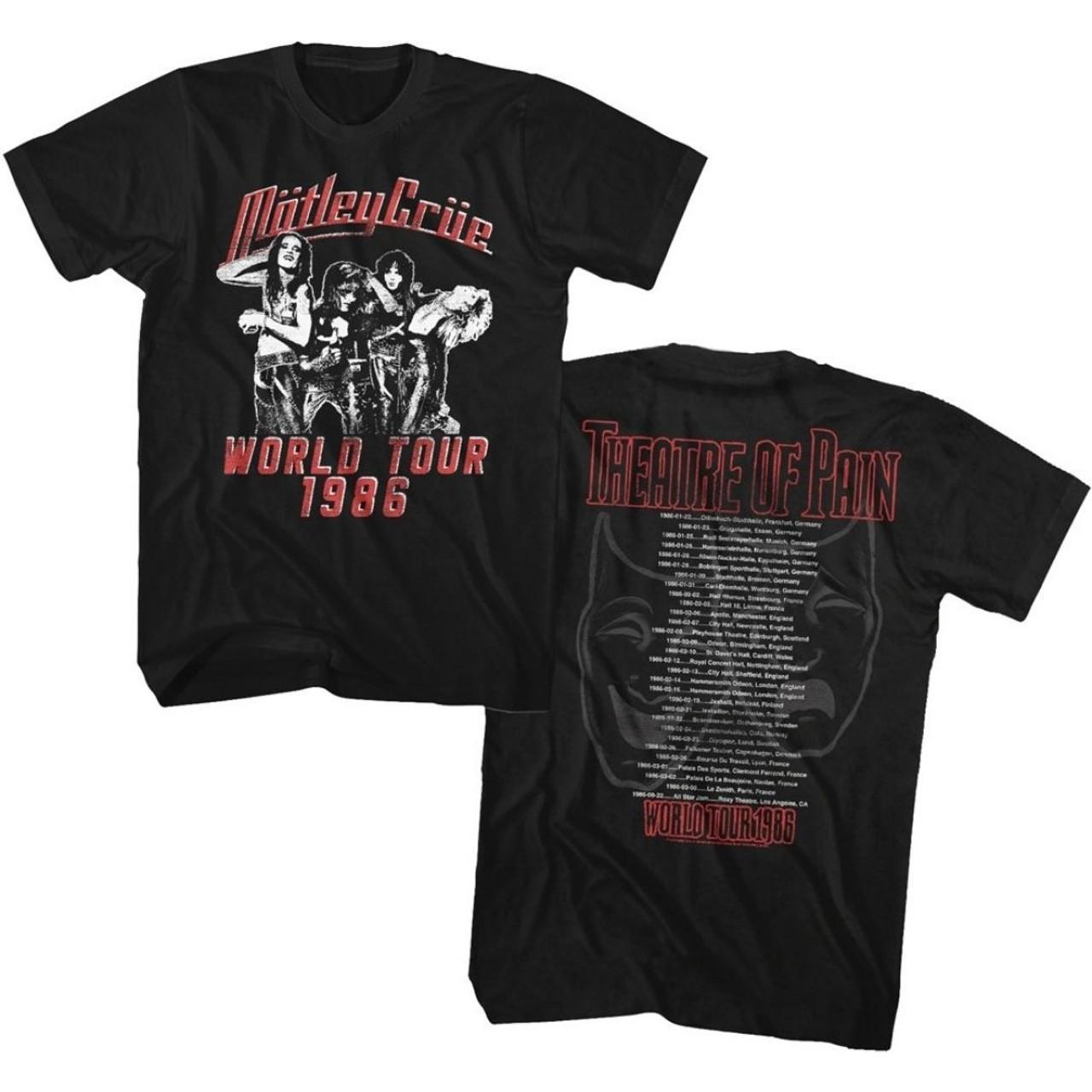 Motley Crue Theatre of Pain World Tour 1986 Men s Unisex Concert T-shirt M
