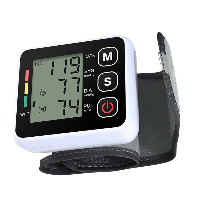 Sfigmomanometru portabil Ecran LCD Monitor digital de tensiune arterială la încheietura mâinii Contor de puls pentru ritm cardiac Măsurător pentru uz casnic