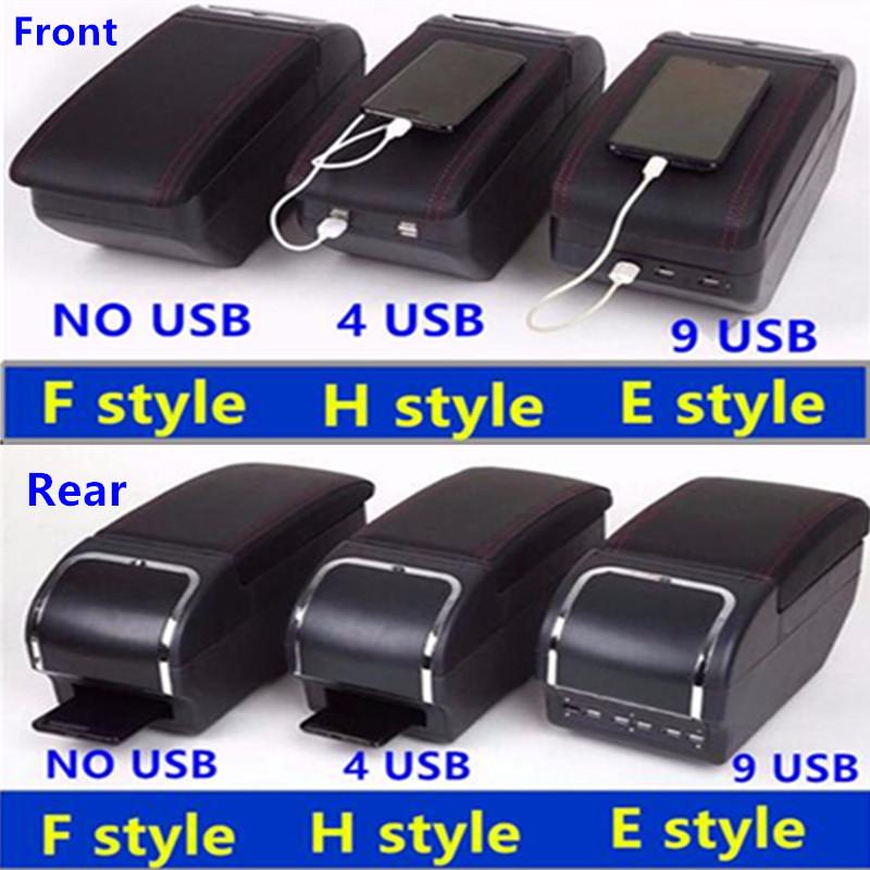 For Citroen C2 C3 Car Armrest Box Central Storage Box Interior Retrofit USB Charging Ashtray Car Accessories