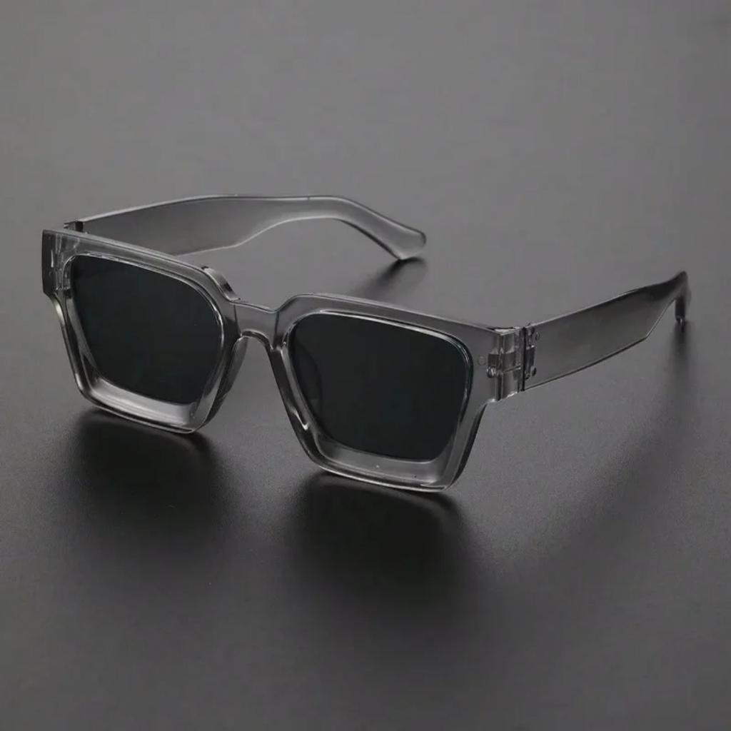 1PC Unisex Plastic Fashion Square Frame Sunglasses For Street Photography And Beach Trips Driving Accessories