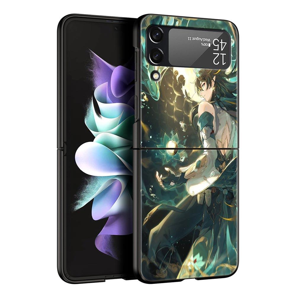 Genshin impact dragon Zhongli Case for Samsung Z Flip 3 4 5 Folding Mobile Shell For Samsung Z Flip3 Flip4 Flip5 PC Hard Cover