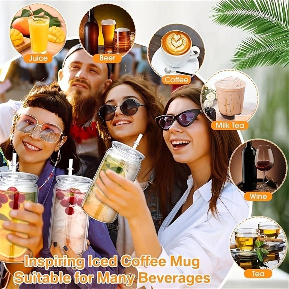 Reusable Water Bottles Break-Resistant Snow Globe Tumbler Gift Mason Jar Cups Holiday Gifts