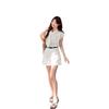 French Polo Collar Streamer Design Sense White Shirt Women's Summer Niche Temperament Shirt Thin Sleeveless Chic Top