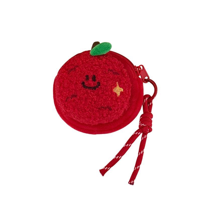 Cute Fruit Coin Purse Lightweight Hanging Pendant Soft Headphone Storage Bag for Backpack Decor Gift
