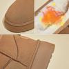 Women's Winter Warm Mini Snow Boots Fuzzy Faux Suede Walking Shoes for Women Casual Anti-Slip Comfortable Platform Short Booties With Faux Fur Lined