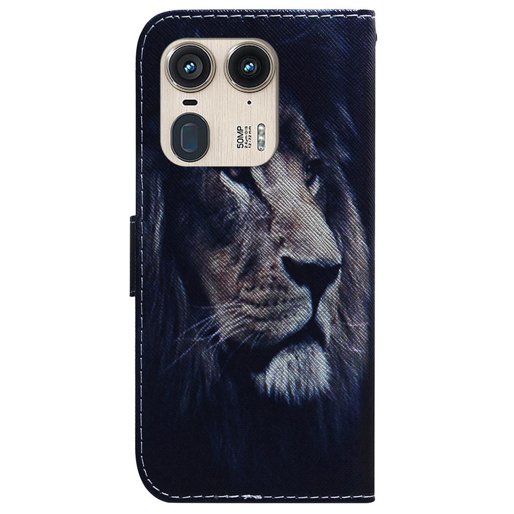 PU Leather Phone Case for Motorola Moto X50 Ultra 5G/Edge 50 Ultra Wallet Phone Stand Cover with Pattern Printing