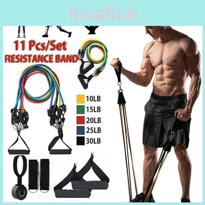 Versatile 11pcs/set Resistance Bands Exercise Rubber Tubes For Home Gym Training