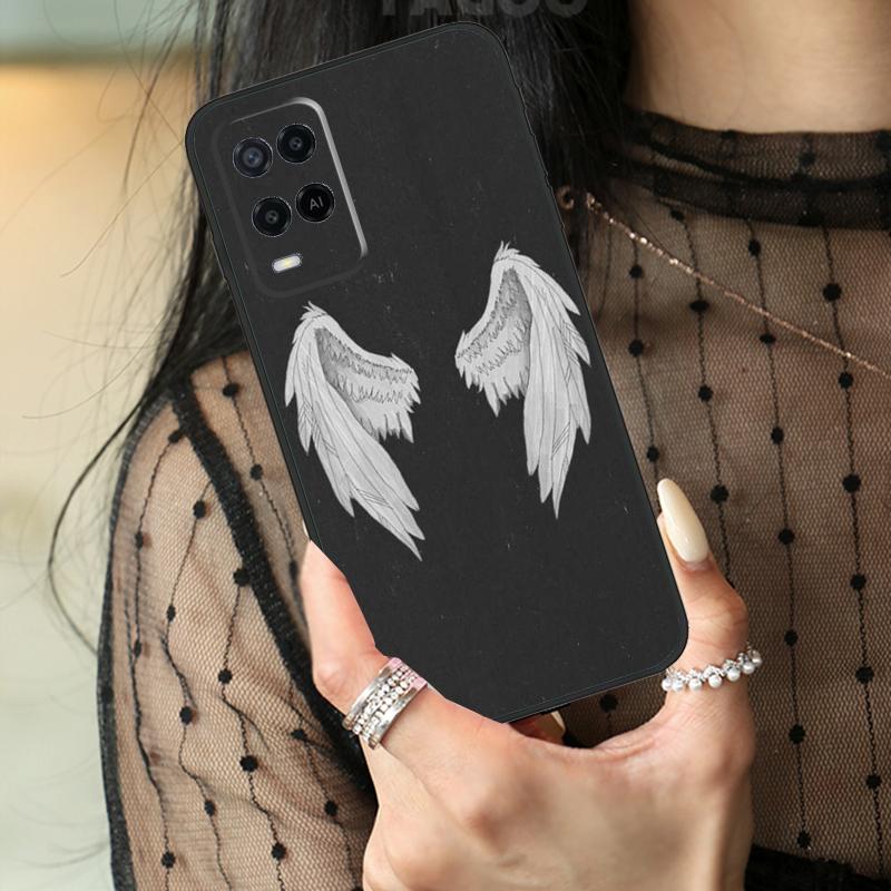 Fantasy Angel Girl Wings Case For Oppo A74 A94 A54 A80 A60 A40 A18 A38 A58 A78 A98 A96 A76 A16 A15 A17 A57 A77 A5 Pro
