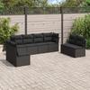 VidaXL Garden Lounge Set 8 Pcs with Cushions Black Braided Resin 3249284