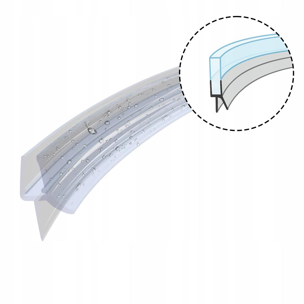 Bottom seal for semicircular shower cabin doors DK13 4mm 100cm
