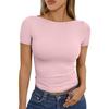 Casual Slim Fit Short Sleeve Shirt Women's Fashion Outerwear Top