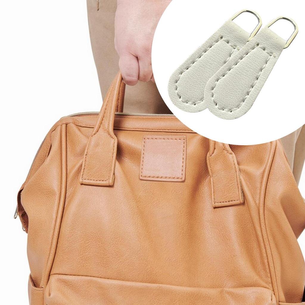 2 Pieces Zipper Pullers, PU Parts for Wallets, Jackets, Backpacks