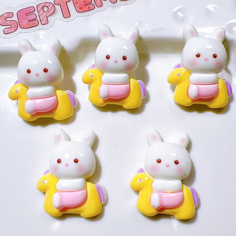 10 Pcs New Cartoon Animal Elephant, Rabbits, Kittens Series Resin Scrapbook Diy Jewelry Party Gift Hairpin Accessories A87