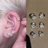 Silver Color Synthetic Zirconia Earrings Adjustable Jewelry Elegant Zircon Hoop Earrings  Wedding