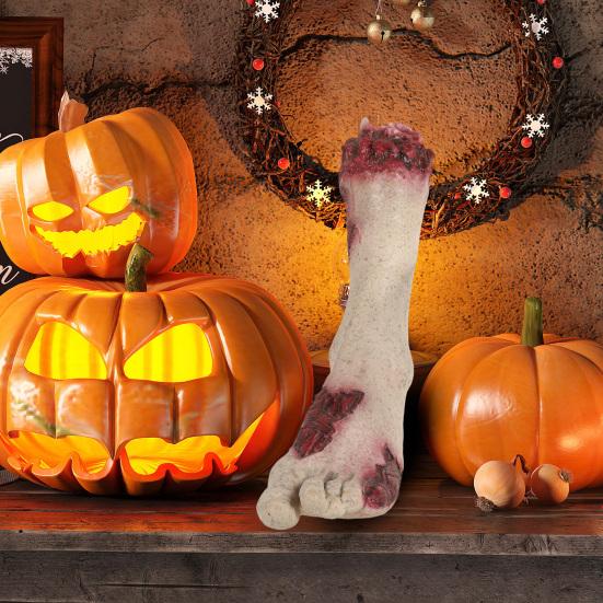 Halloween Fake Severed Hands Foot Prop Scary Blood Broken Dead Body Parts Realistic Latex Human Residual for Haunted House Prank Party Supplies