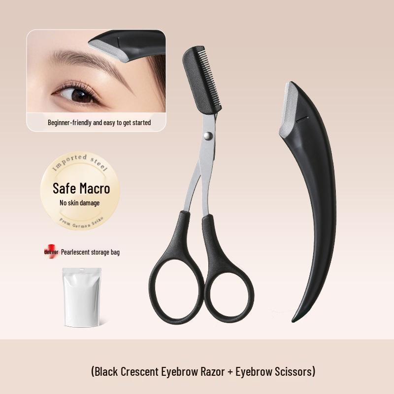 Cross-border Beginner Eyebrow Razor: Safe Manual Shaving with Crescent Blades