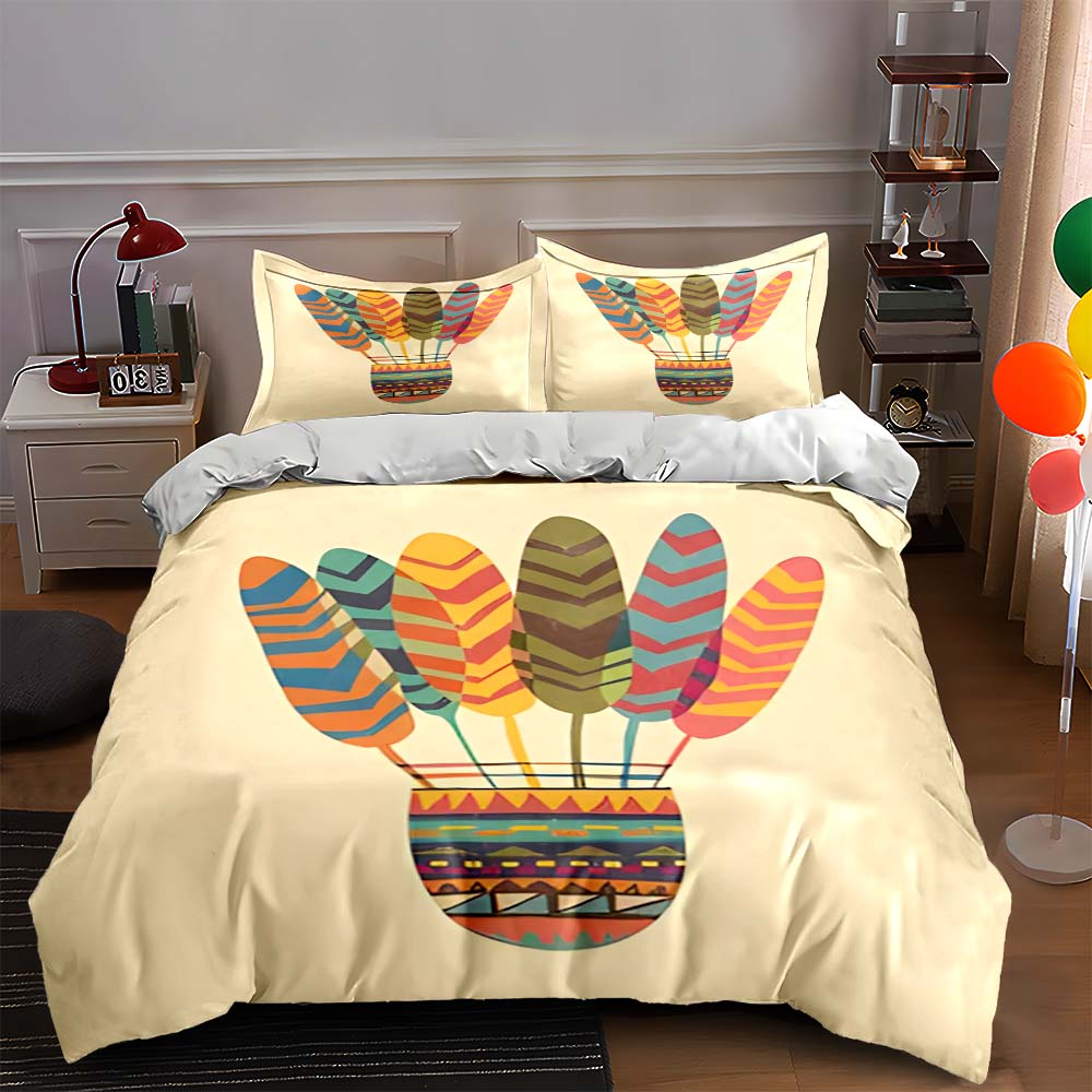 

Colorful feather vase Bedding Duvet cover sets Duvet covers Pillowcases gifts (1 * Duvet Cover 2 * Pillowcases, without duvet insert) 135x200cm