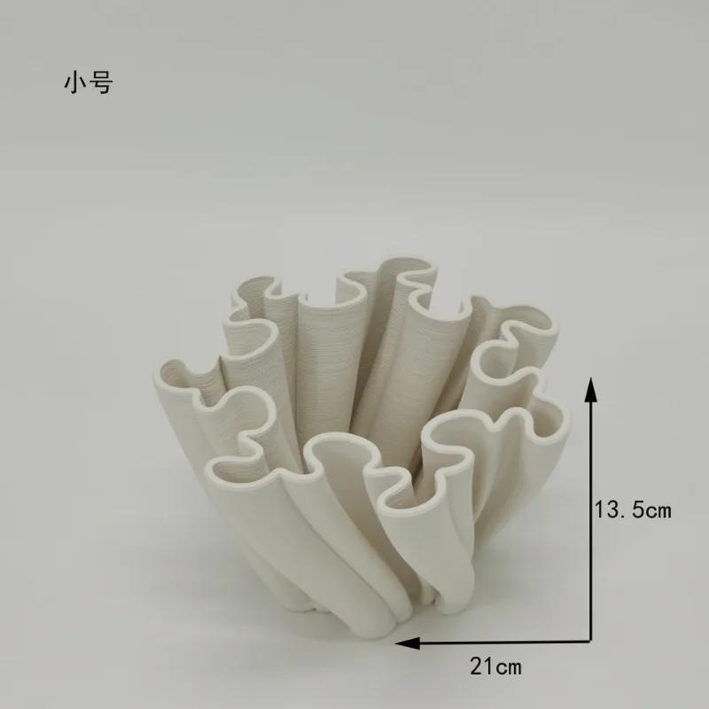 Ceramic 3D printing vase Nordic home design luxury vase white dining table decoration living room decoration gift