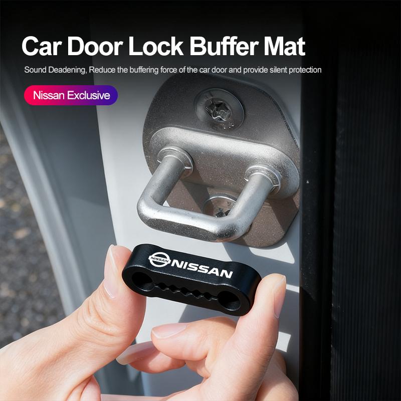 CHTPAV4Pcs Car Door Lock Shock Absorber Protective Buckle Cover Sticker For Nissan Qashqai J11 J10 Sylphy N7 Teana Note Navara Patrol