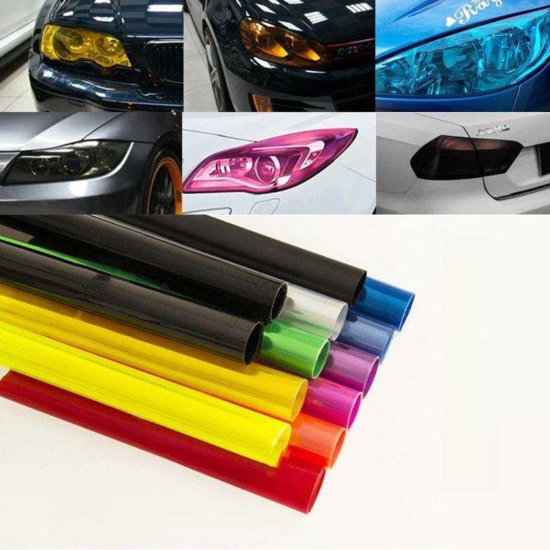 Car Headlight Tint Film Self Adhesive Vinyl Wrap Auto Light Sticker Waterproof 30x100cm Multiple Colors for Motorcycle Car