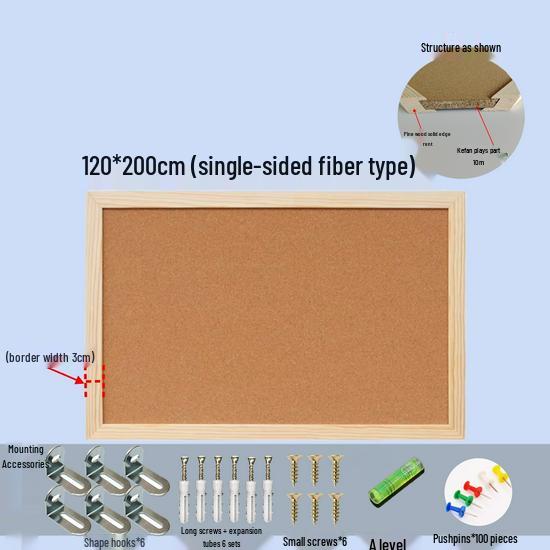 Pine Wood Frame Cork Bulletin Board for Photo Display and Kindergarten Decor