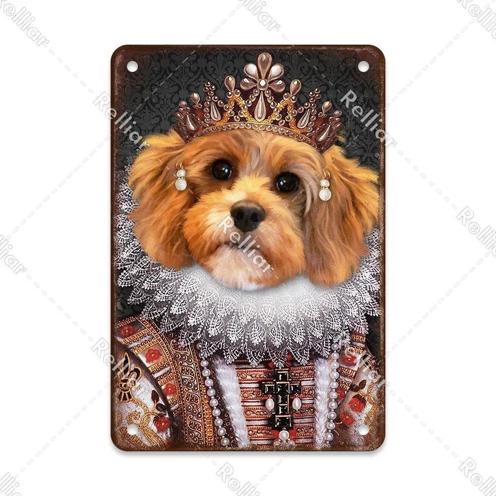 Metal Sign Gentleman Dog Wall Decor, Vintage Tin Plate for Living Room 20x30 cm