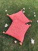 Peach Bandhani Cotton 2 Cushion Cover Set- 16*16 inches