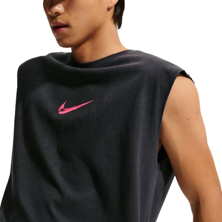 Nike Bumbac Confortabil Susținător Drapat Gât Rotund Vestă Topuri Bărbați IM6145-011