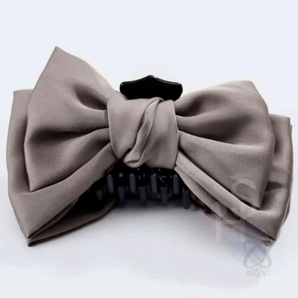 Silk oversized ribbon hair clip, cocoa hair clip, hair clip, updo hair clip