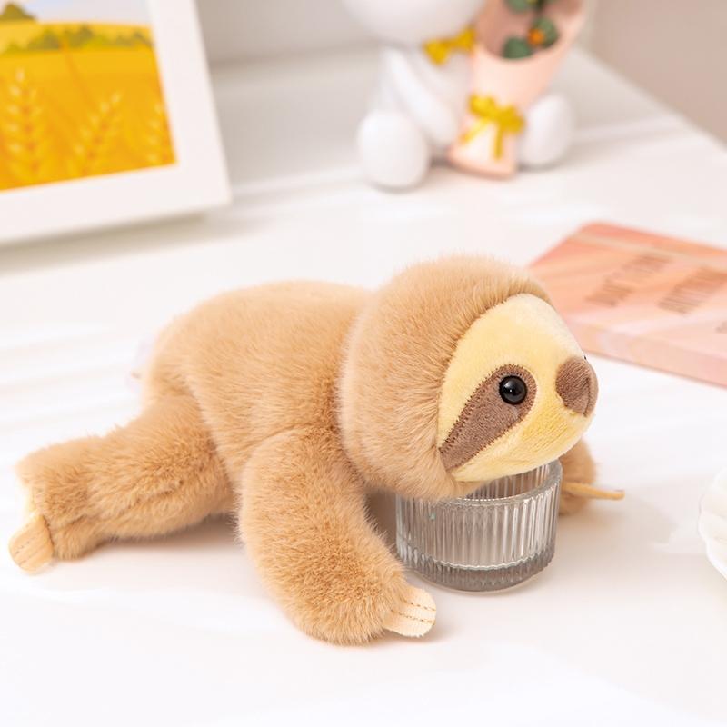 18 cm Dessin Animé Animaux Couchés Peluche Jouet Rempli Animal de Zoo Panda Roux Pangolin Chiens Chats Paresseux Petite Peluche Cadeau Apaisant 18cm