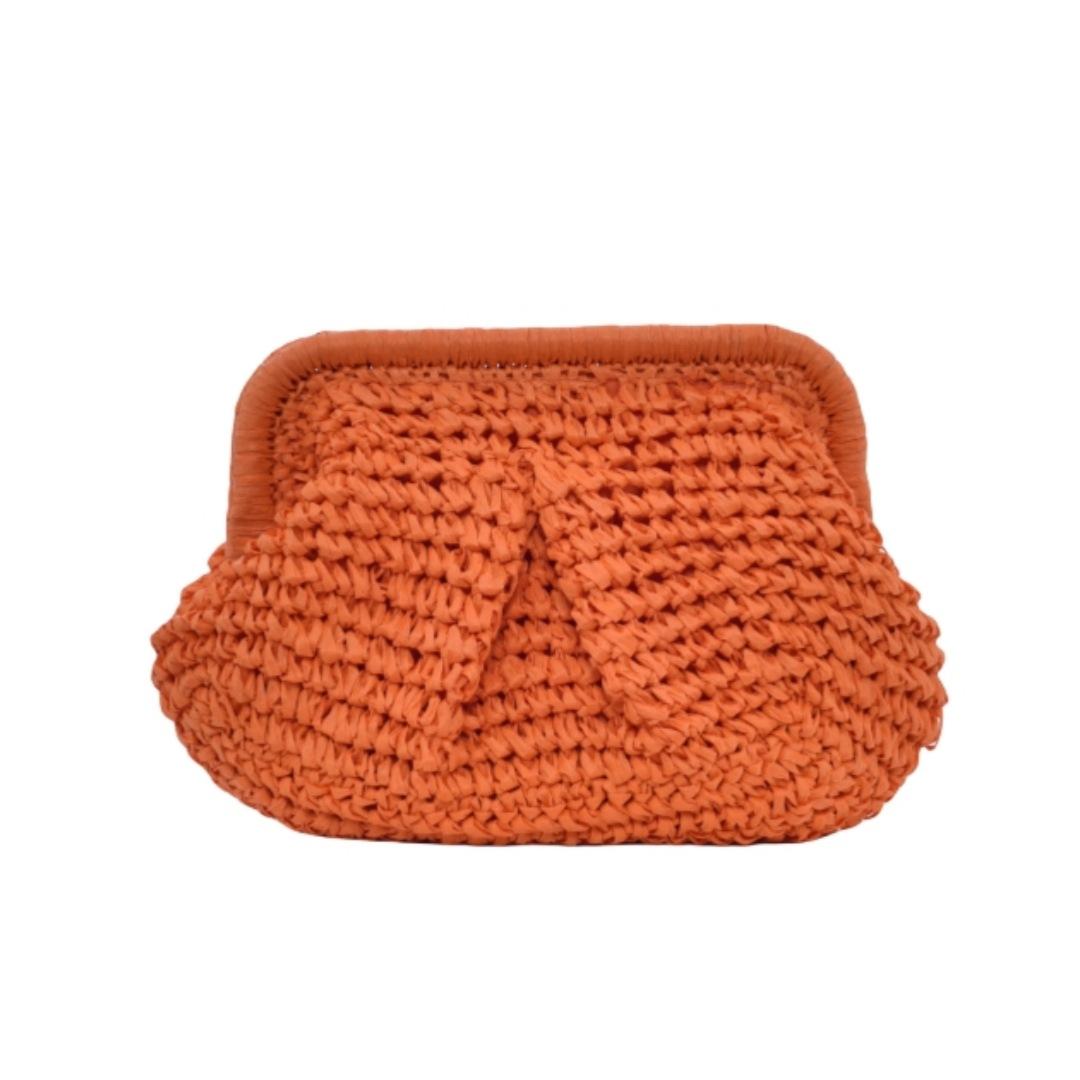 Umsif Women Stro Wolken Clutch Draagbare Schouder Crossbody - Casual Outdoor Strand Vakantie Ketting Riem Dames Crossbody Tas oranje