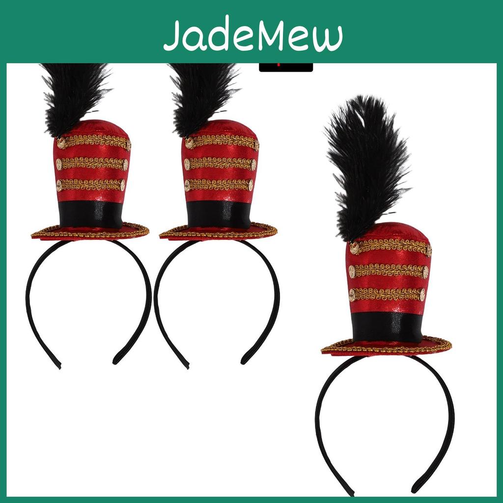With Adorned Top Hat Headband Golden Webbing Soldier Mini Top Hat Headband For Halloween Tea Party Christmas New Year Eve Party