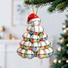 Funny Frog Santa Claus Christmas Tree Decoration, Double-Sided Printed Flat Animal Theme Holiday Party Ornament