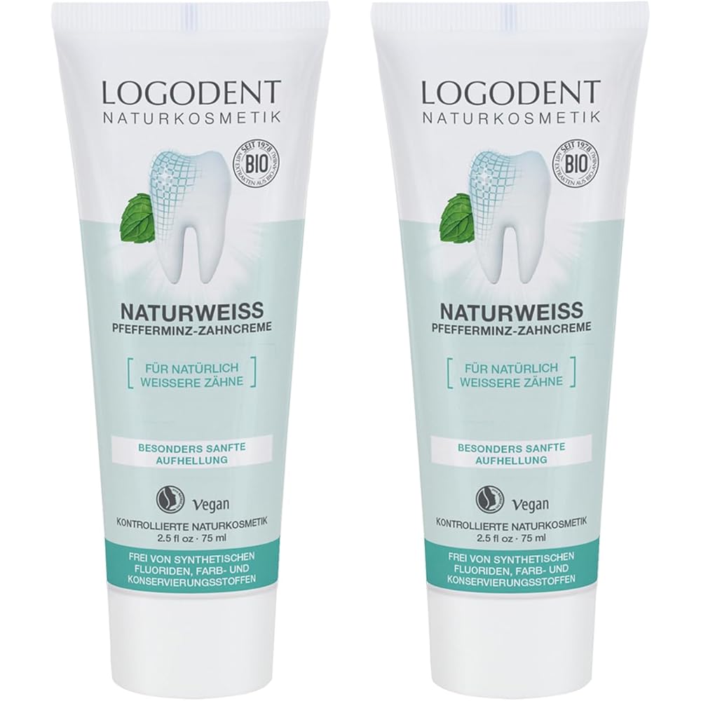 Logona Natural White Toothpaste 75ml x 2 Set Whitening Formula Dental Care