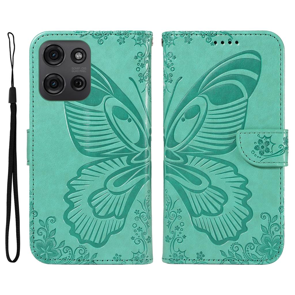 For Motorola Moto G75 5G Case Butterfly Pattern Leather Wallet Flip Phone Cover