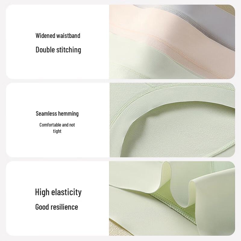 Yalu Women's Class A Baby Cotton Antibacterial Seamless Briefs 4-Pack