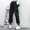 Latzhosen mit Korsett für Damen sind dünn und hoch tailliert, Herbst, lässige schwarze Hosen für Damen, locker, gerade geschnitten, koreanische Version des Trends, zum Senden von Ketten
