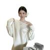 Andy Velvet, Gentle Wind Sweater Women's Autumn and Winter 2025 New Solid Color Diagonal Neck Warm Knitted Sweater