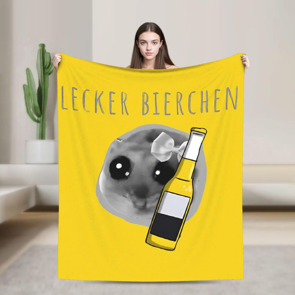 Lustiger Hamster Schlafsüße Decke Flanell Dekoration Schlafenszeit Schläfrig Multifunktion Ultra-Weiche Überwurfdecken für Bettwäsche
