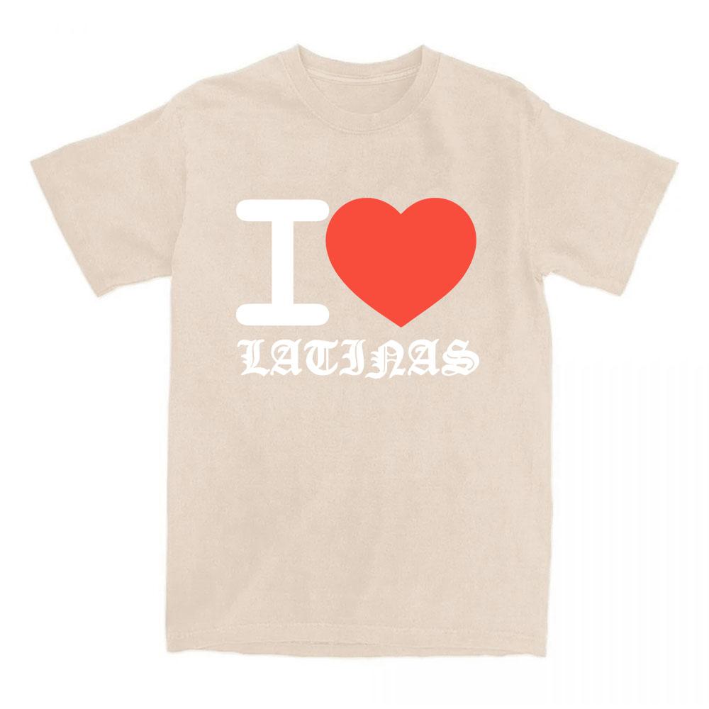 I Love Latinas T-Shirt Sasha Keable Printing Tshirts Short Sleeve Casual T Shirt Crew Neck Fashion Unisex Streetwear