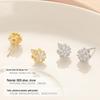 Banyan Tree S925 Silver Snowflake Earrings: Rotatable, Diamond-Studded, Luxury Winter Trend for Women.