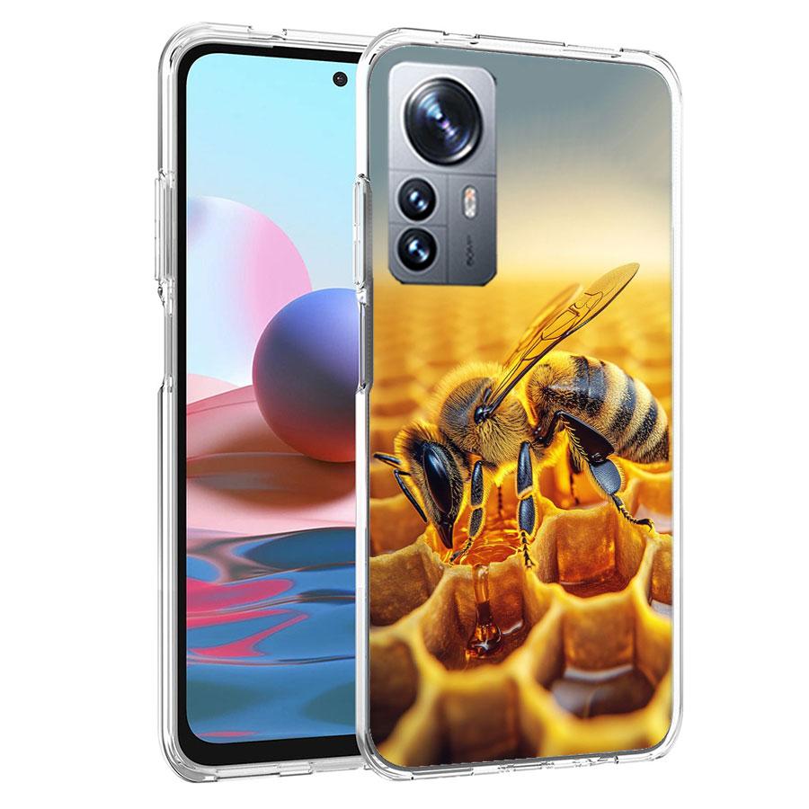 Bees and Honey in the Honeycomb Phone Case For Redmi Note 13 Pro Plus 14 Pro+ 12S 12 11S 11T 11E 11 10S 10 9S 9 Xiaomi Capa TPU