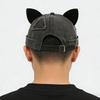 Unique Cute Cat Ears Brimless Hat Adjustable Hip Hop Beanie Hat Rolled Cuff Solid Color Docker Cap Daily