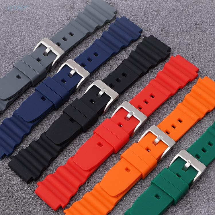 20mm 22mm Watch Band For Rolex Waterproof Diving Silicone Bracelet For Omega Seiko SKX007 SRP777J1 Sports Strap For Citizen