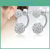 Elegant Double Ball Alloy Crystal Rhinestone Earrings For A Timeless Look