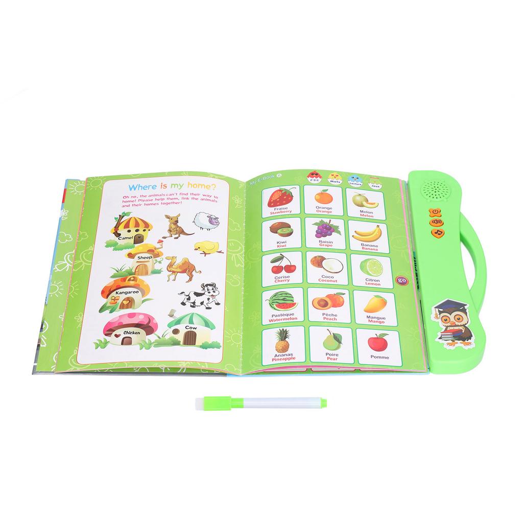 French Sound Book Children English Read Music Interactive Learning Book Educational Toy Birthday Gift