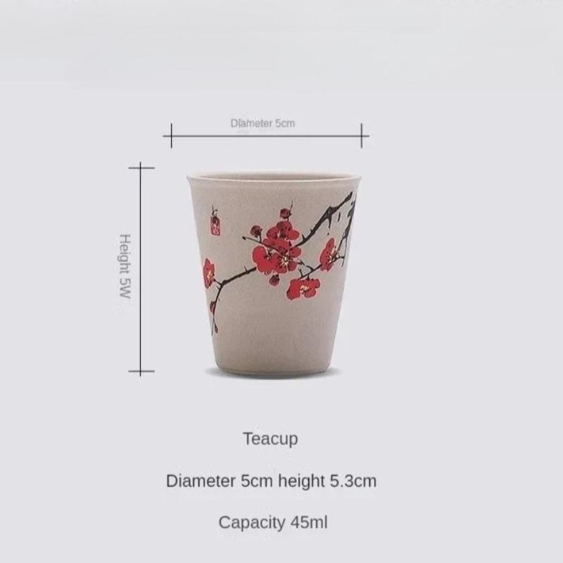 INS New Coarse Ceramic Teacup Chinese High Price Teacup Exquisite Ancient Teacup Personalized Eight Gift Box Set