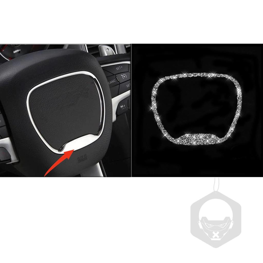 Copertura Surround Volante Trim Adesivo Per Dodge Challenger 2015- Accessorio Auto Bling Bling Cristalli Strass